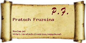 Pratsch Fruzsina névjegykártya
